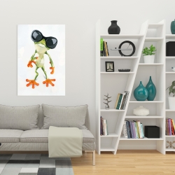 Canvas 24 x 36 - Funny frog with sunglasses
