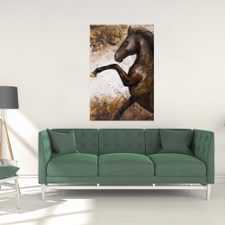 Canvas 24 x 36 - Horse rushing into the soil