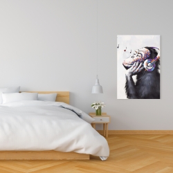 Canvas 24 x 36 - Monkey listening music