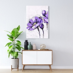 Toile 24 x 36 - Fleurs mauves abstraites