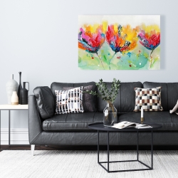 Toile 24 x 36 - Quatre fleurs colorées