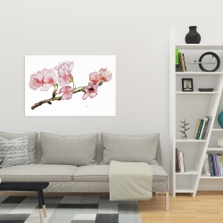 Canvas 24 x 36 - Branch of cherry blossom in pink