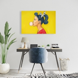Toile 24 x 36 - Femme rétro avec queue de cheval