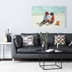 Toile 24 x 36 - Fillettes à la plage