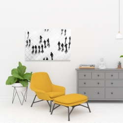 Toile 24 x 36 - Vue aérienne des gens dans la rue