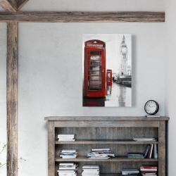 Canvas 24 x 36 - Red phonebooth with the big ben