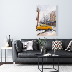 Canvas 24 x 36 - Taxi in the street sketch