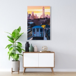 Canvas 24 x 36 - Sunset over the subway in new-york