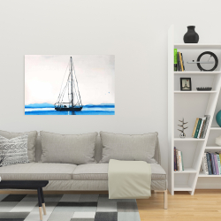 Canvas 24 x 36 - Sailboat on a calm water