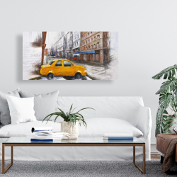 Canvas 24 x 48 - Taxi in the street sketch