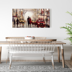 Toile 24 x 48 - Rue achalandée de paris et tour eiffel