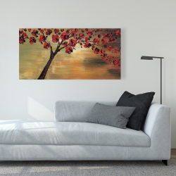 Canvas 24 x 48 - Red flowers tree