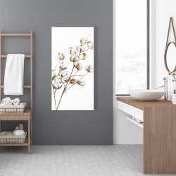 Canvas 24 x 48 - A branch of cotton flowers