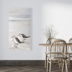 Toile 24 x 48 - Deux oiseaux bécasseau