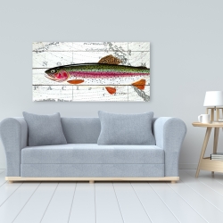Canvas 24 x 48 - Trout on a world map