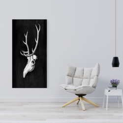 Canvas 24 x 48 - Deer skull in the dark
