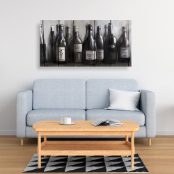 Toile 24 x 48 - Bouteilles de vin sur bois