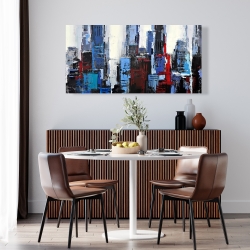 Toile 24 x 48 - Ville bleue abstraite
