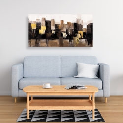 Toile 24 x 48 - Paysage urbain abstrait en tons terreux