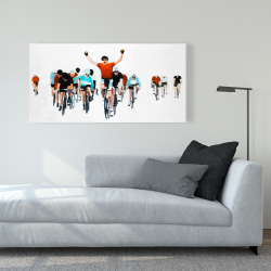 Toile 24 x 48 - Cyclistes à la fin d'une course