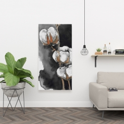 Canvas 24 x 48 - Watercolor cotton flowers