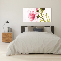 Toile 24 x 48 - Fleurs de magnolia à l'aquarelle