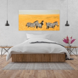 Toile 24 x 48 - Troupeau de zèbres