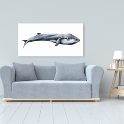 Toile 24 x 48 - Baleine en aquarelle