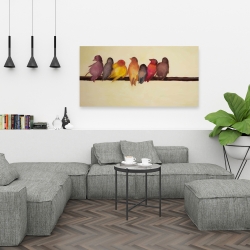 Toile 24 x 48 - Famille d'oiseaux
