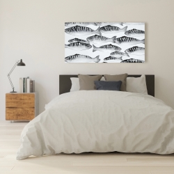 Canvas 24 x 48 - Gray shoal of fish