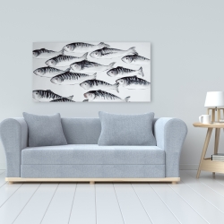 Toile 24 x 48 - Banc de poisson gris