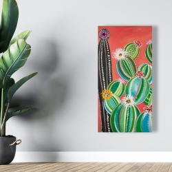 Toile 24 x 48 - Cactus en arc-en-ciel