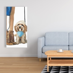 Toile 24 x 48 - Chien cavoodle à la mode