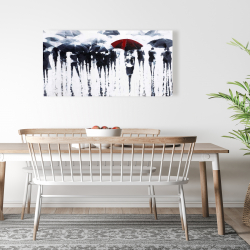 Canvas 24 x 48 - Abstract silhouettes under the rain