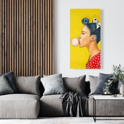 Toile 24 x 48 - Femme rétro avec queue de cheval