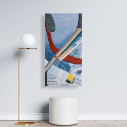 Canvas 24 x 48 - Hockey sticks on ice