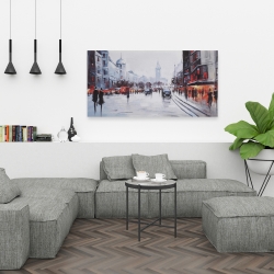 Toile 24 x 48 - Scene de rue avec voitures