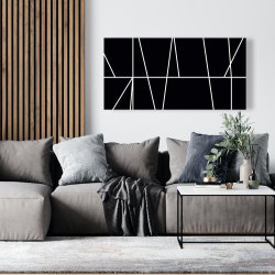 Toile 24 x 48 - Rayures blanches sur fond noir