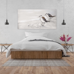 Toile 24 x 48 - Deux oiseaux bécasseau