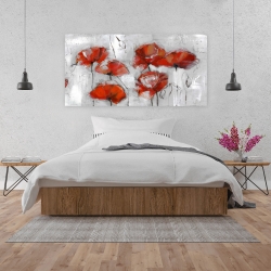 Canvas 24 x 48 - Abstract poppies