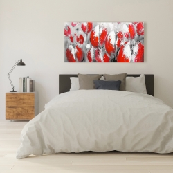 Canvas 24 x 48 - Abstract red tulips