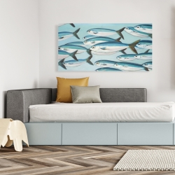 Canvas 24 x 48 - Small fish of caesio caerulaurea