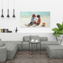 Toile 24 x 48 - Fillettes à la plage