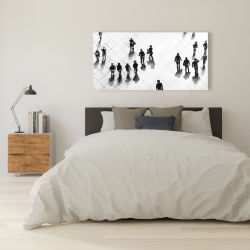 Toile 24 x 48 - Vue aérienne des gens dans la rue