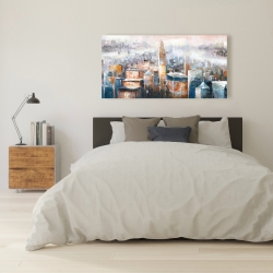 Toile 24 x 48 - Paysage urbain de new-york avec l'immeuble chrysler