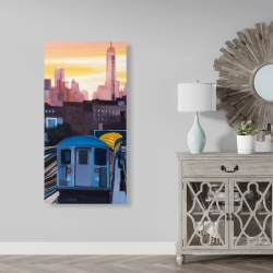 Canvas 24 x 48 - Sunset over the subway in new-york