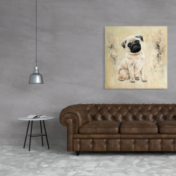 Canvas 36 x 36 - Small pug dog