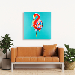 Toile 36 x 36 - Flamant coloré