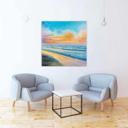 Toile 36 x 36 - Coucher de soleil tropical à couper le souffle