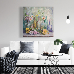 Canvas 36 x 36 - Flowers and bottles